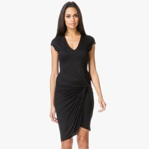 Helmut Lang Black Twist V Neck Night Out Dress
